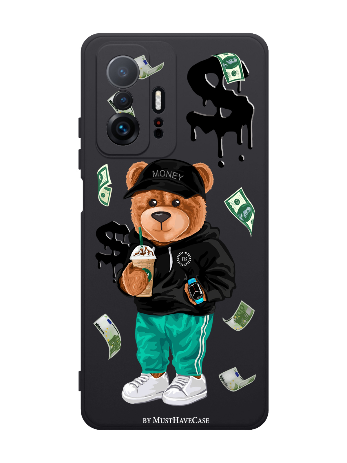 фото Чехол musthavecase для xiaomi 11t tony bear/ мишка тони черный