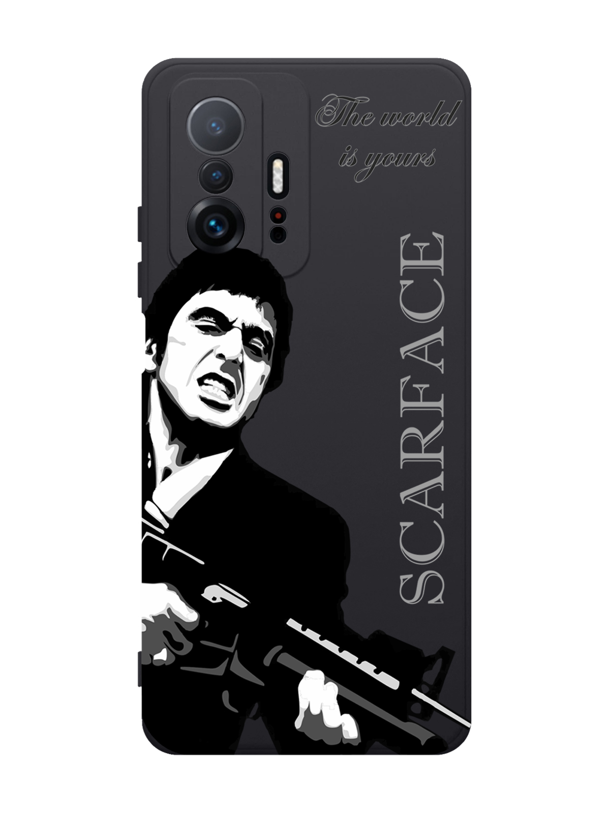 

Чехол MustHaveCase для Xiaomi 11T Scarface Tony Montana Лицо со шрамом черный, Серый;черный