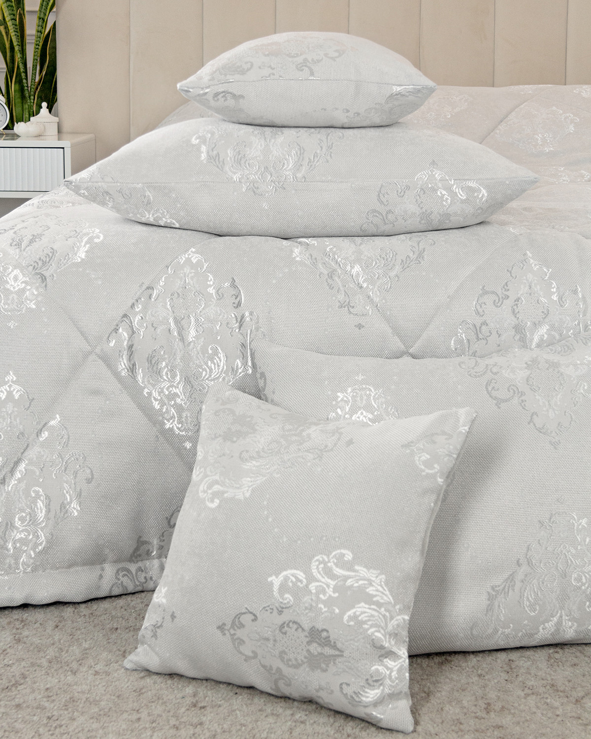 

Наволочки декоративные Evrika Home 70х70 на молнии Ренессанс Бьянко, Белый, Ренессанс