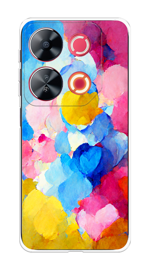 

Чехол на Itel P65 "Яркие пятна", Синий;голубой;желтый;розовый, 3202350-1