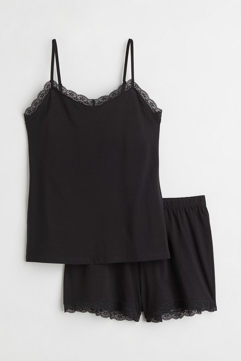 

Пижама женская H&M 080624102 черная S (доставка из-за рубежа), Черный, 080624102