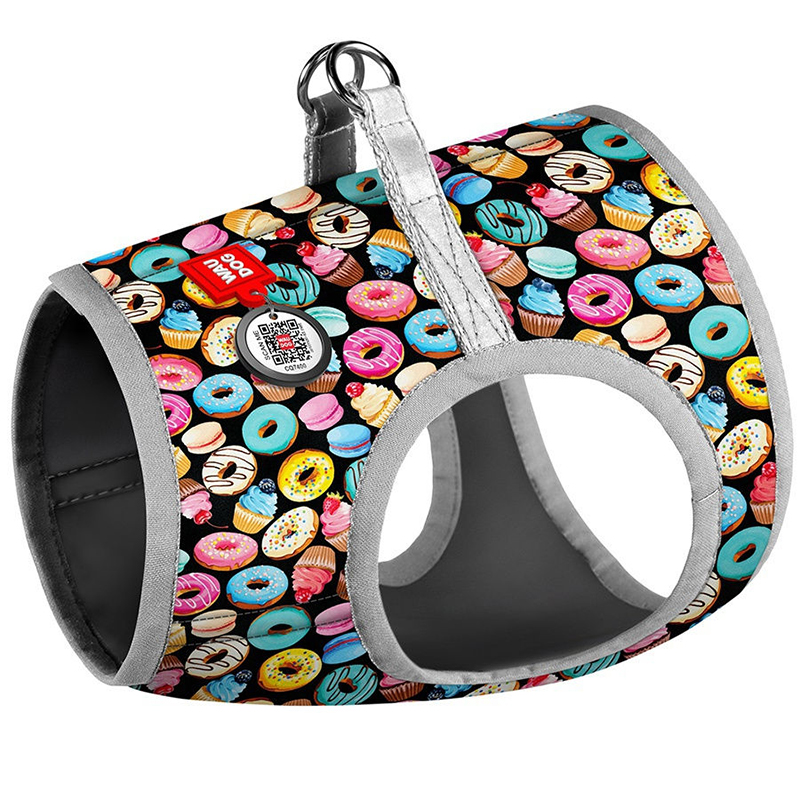 

Шлейка для собак COLLAR Waudog Пончики XS4, обхват груди 36-39см, обхват шеи 26-28см, Разноцветный, Waudog Пончики
