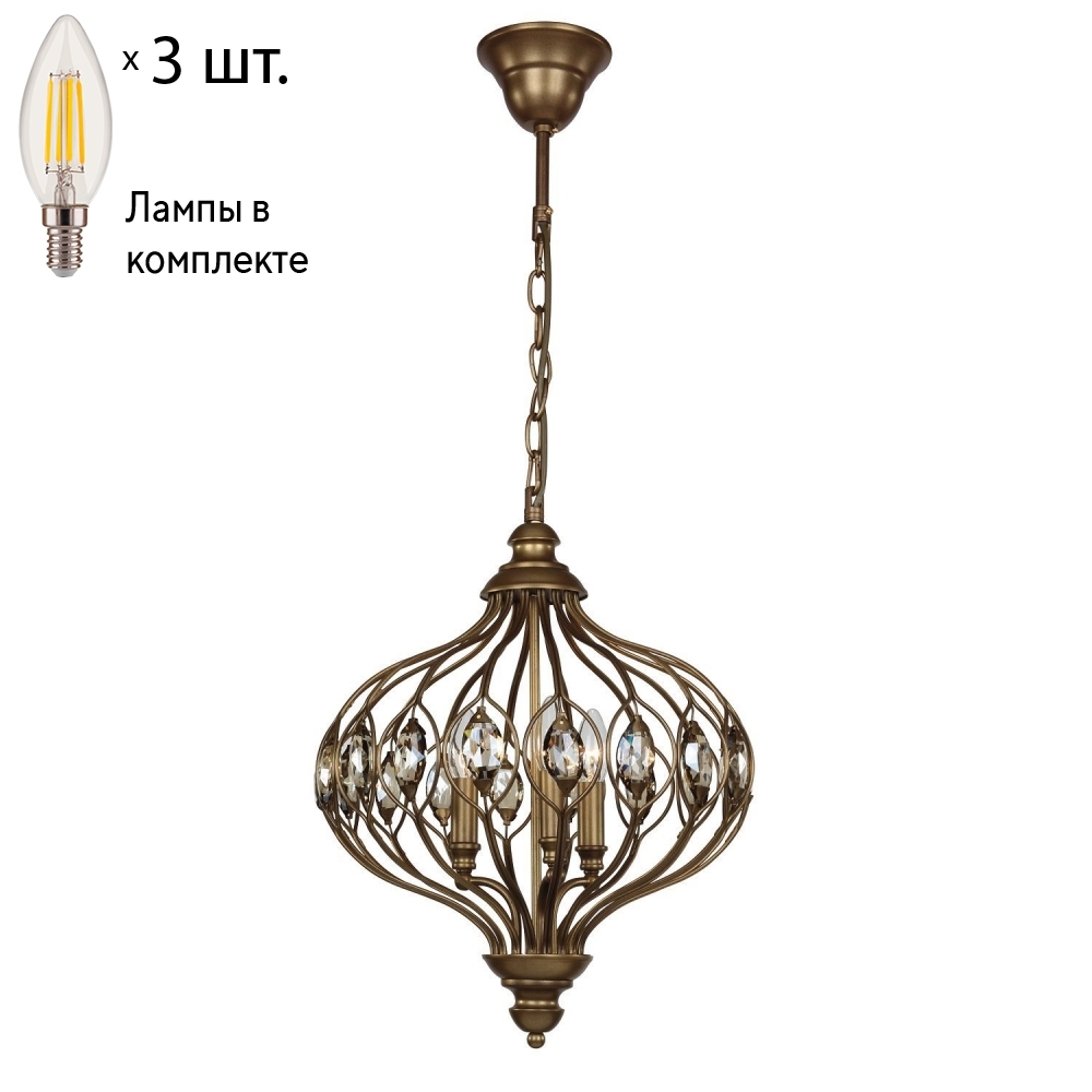 Подвесная люстра с лампочками Favourite Fes 1382-3P+Lamps E14 Свеча  - Купить