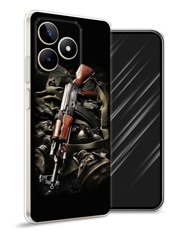 

Чехол Awog на Realme C53/C51/Note 50 "Автомат", Черный;коричневый;серый, 2516050-1