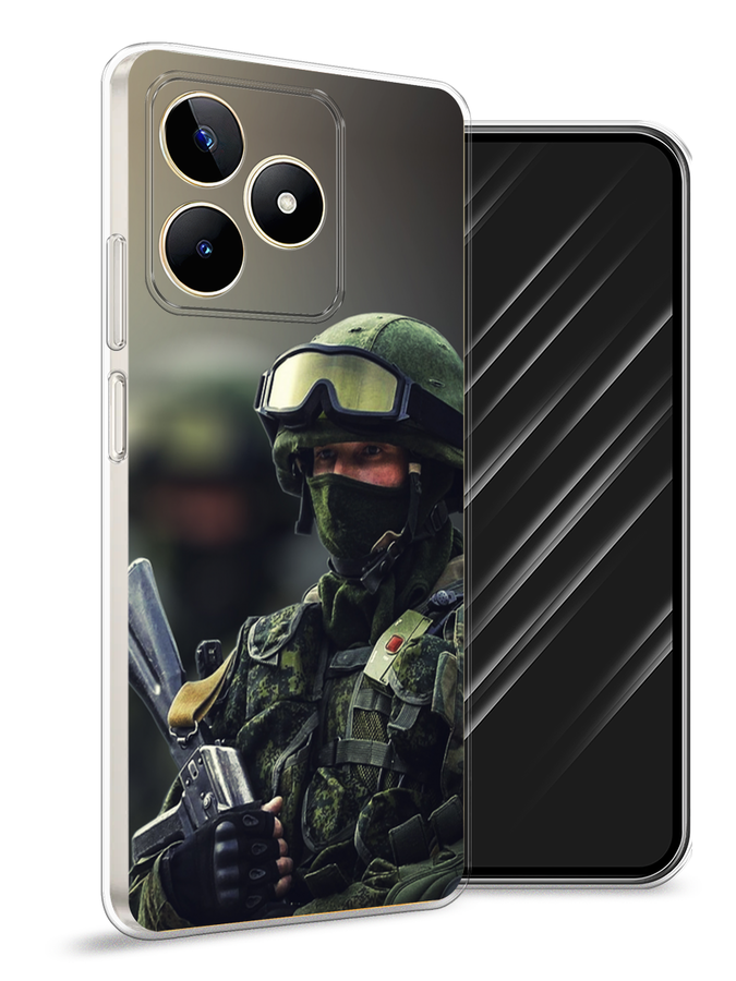 

Чехол Awog на Realme C53/C51/Note 50 "Солдат", Зеленый;серый, 2516050-1