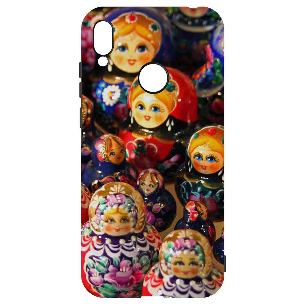 

Чехол-накладка Krutoff Soft Case Матрешка для Honor 8A Pro, Черный