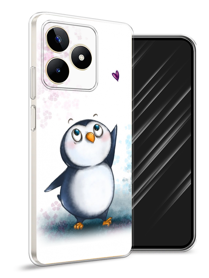 

Чехол Awog на Realme C53/C51/Note 50 "Пингвин и сердечко", Белый, 2516050-1