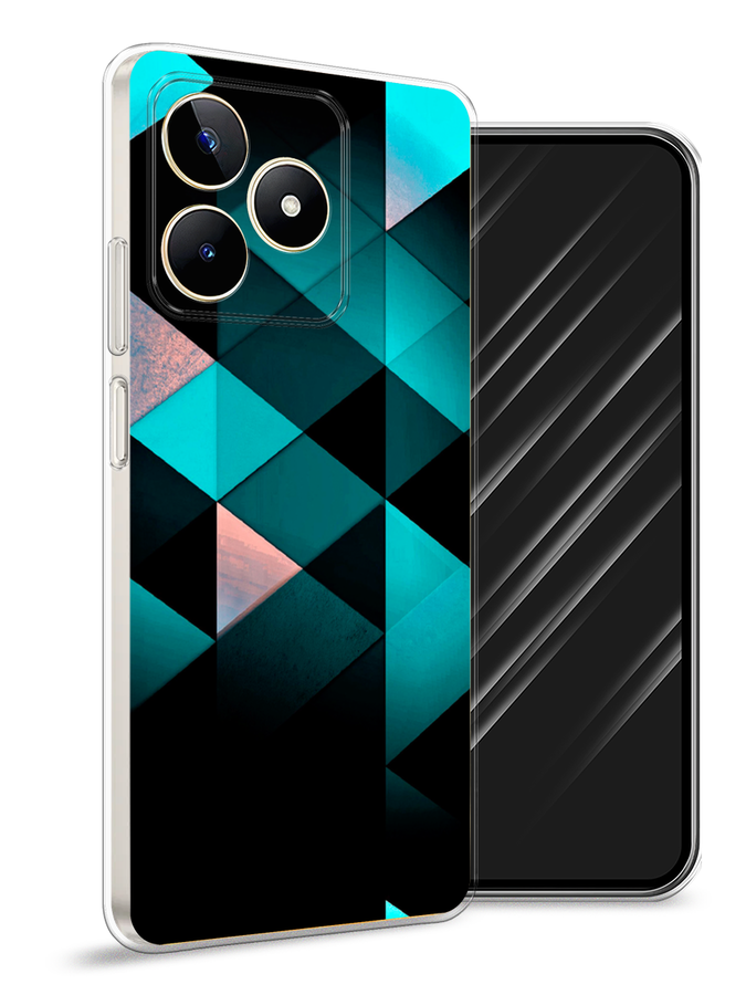 

Чехол Awog на Realme C53/C51/Note 50 "Геометрия 16", Бирюзовый;черный, 2516050-1