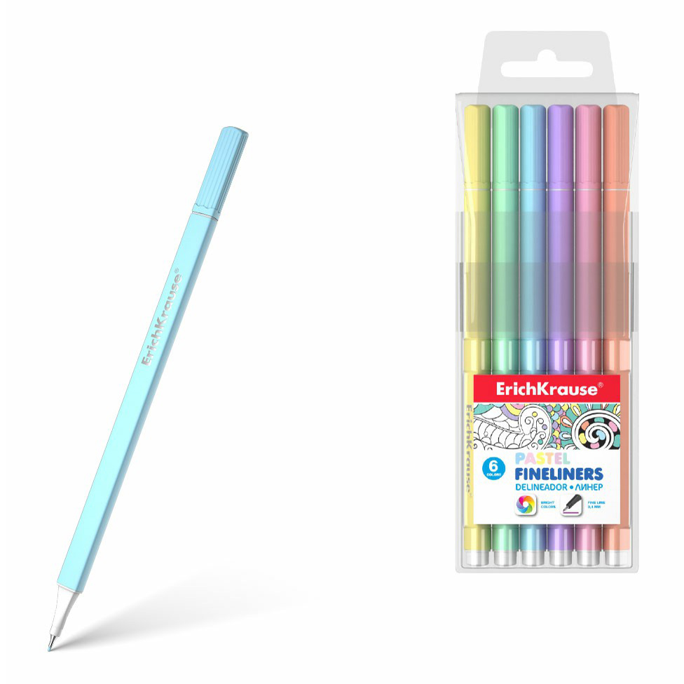 

Линеры ErichKrause Pastel 6 шт