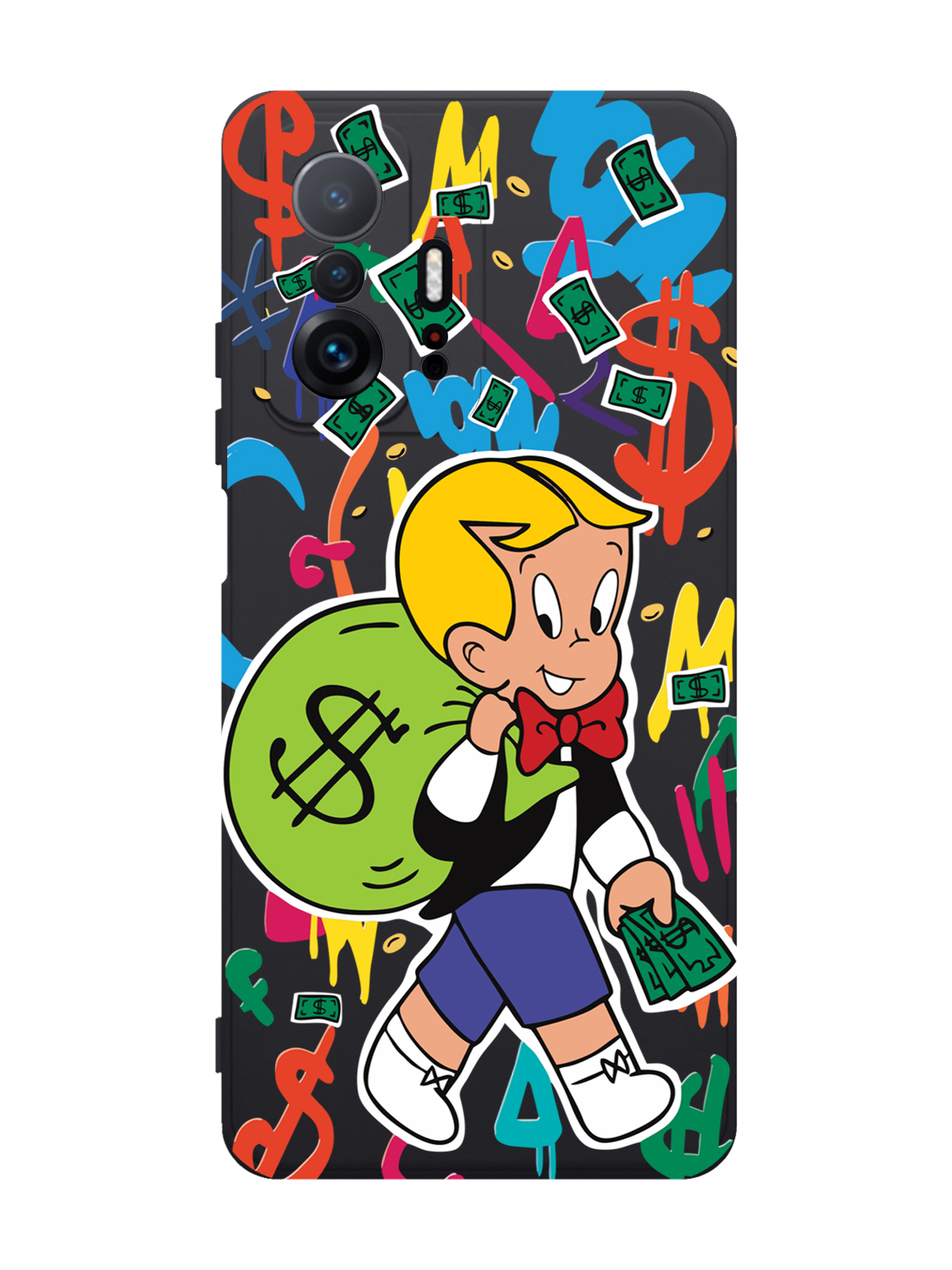 

Чехол MustHaveCase для Xiaomi 11T Monopoly Richie Rich/Монополи Богатенький Риччи черный, Разноцветный