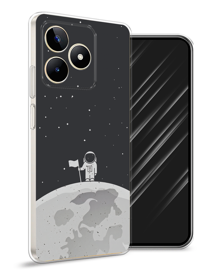 

Чехол Awog на Realme C53/C51/Note 50 "Первый на Луне", Черный, 2516050-1