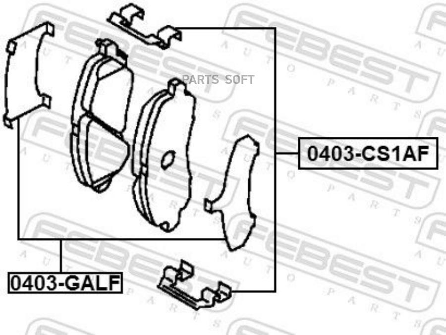 FEBECT 0403CS1AF Комплект монтажный дискового тормоза 1700₽