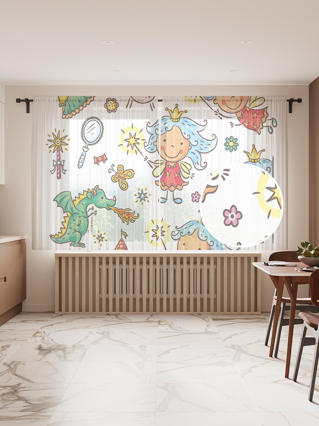 

Фототюль JoyArty "Волшебная сказка", 145x180 см (2 полотна со шторной лентой + 50 крючков), Волшебная сказка