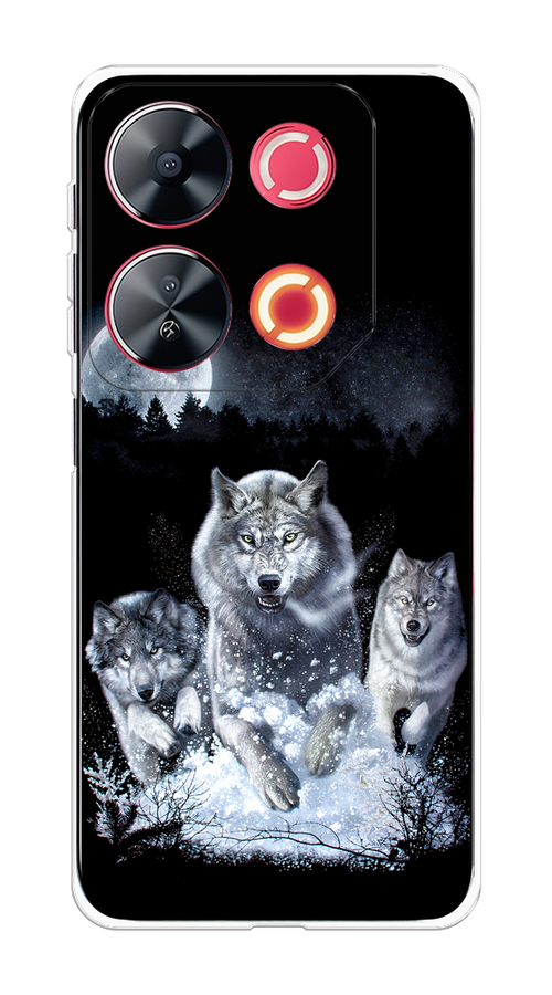 

Чехол на Itel P65 "Стая волков под луной", Черный;белый;серый, 3202350-1