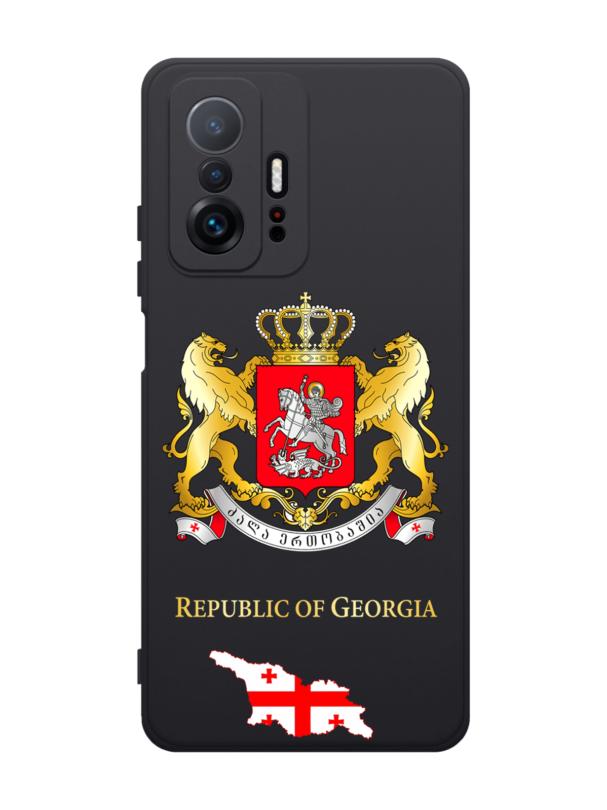 

Чехол SignumCase для Xiaomi 11T Герб Грузии черный, Разноцветный