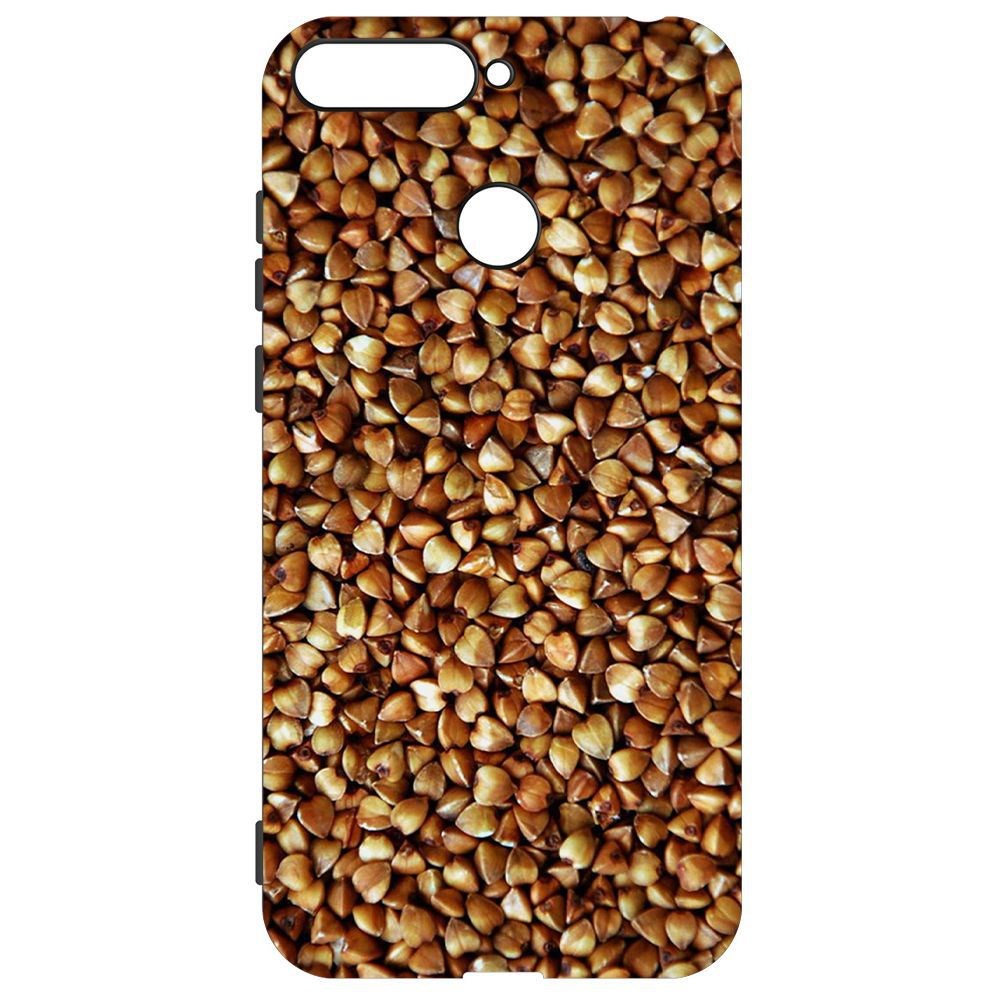 

Чехол-накладка Krutoff Soft Case Гречка для Huawei Y6 Prime (2018), Черный