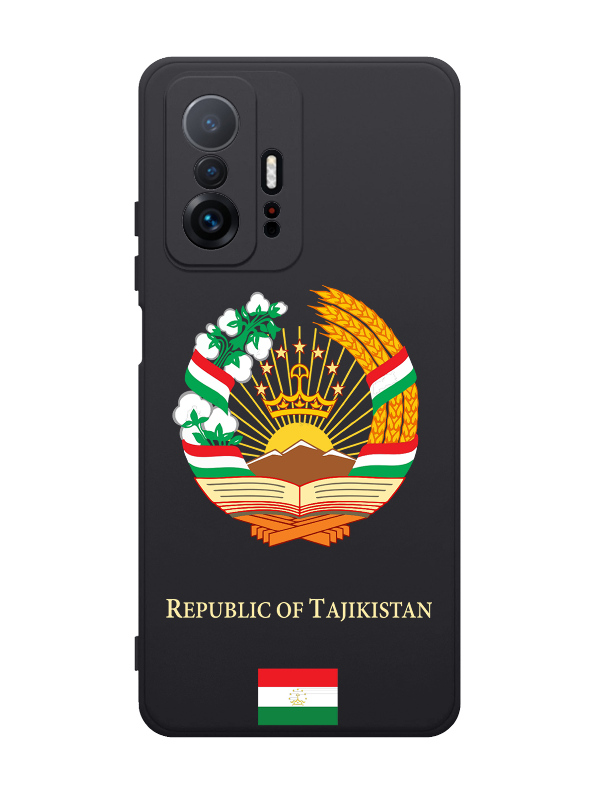 

Чехол SignumCase для Xiaomi 11T Герб Таджикистана черный, Разноцветный