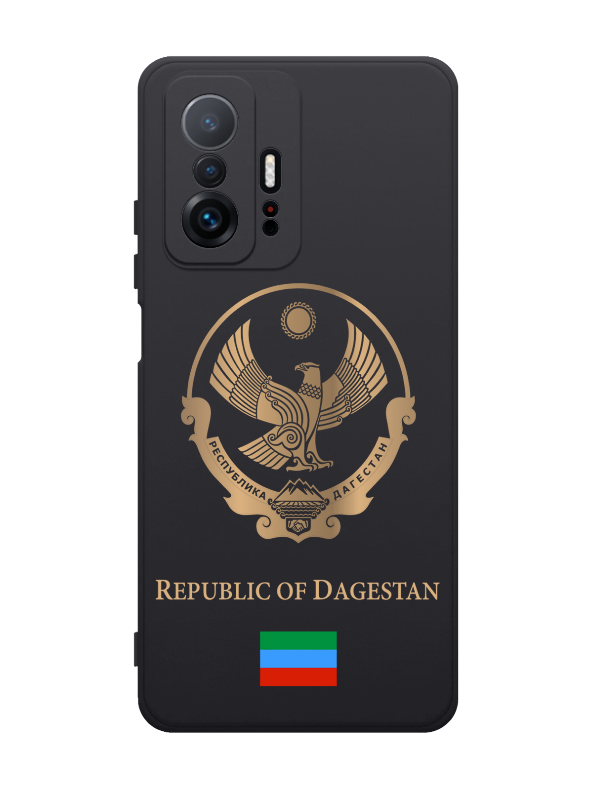 

Чехол SignumCase для Xiaomi 11T Золотой Герб Дагестана черный, Золотистый;черный