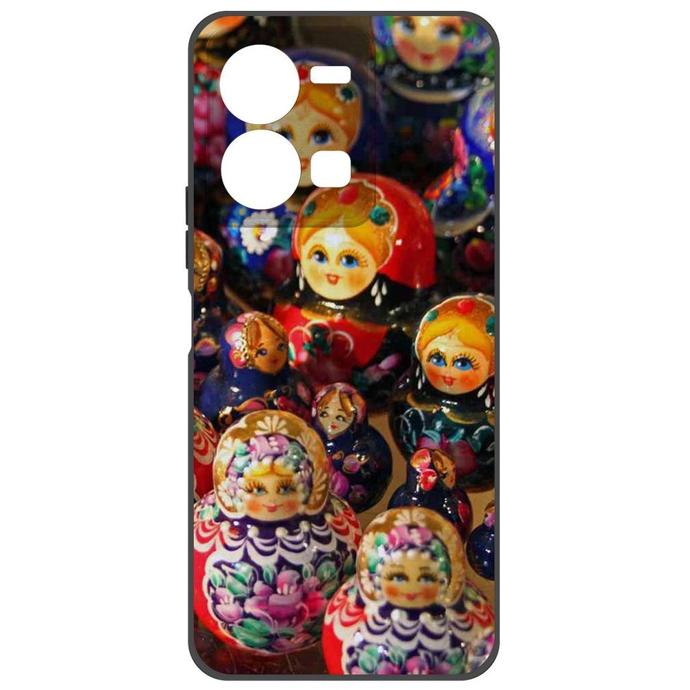 Чехол-накладка Krutoff Soft Case Матрешка для Vivo Y35