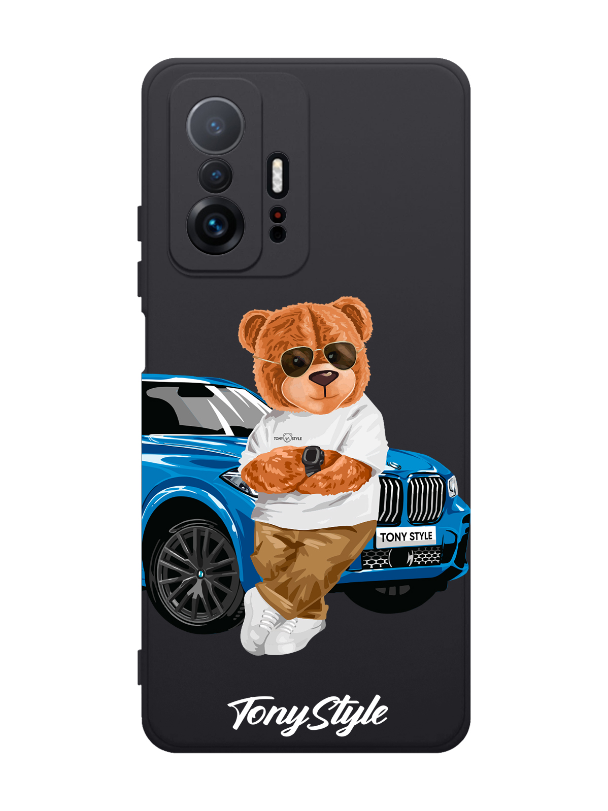 

Чехол Tony Style для Xiaomi 11T Tony Style с машиной черный, Голубой;коричневый;белый