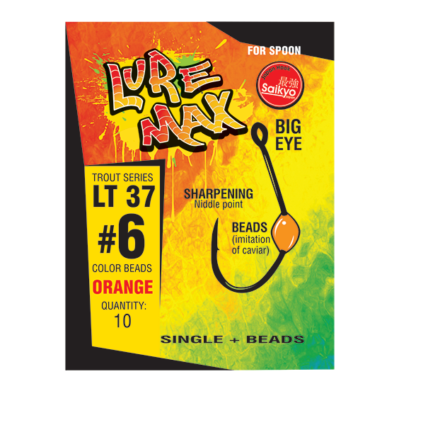 Крючки LureMax Trout LT37 #5 Red (10шт)