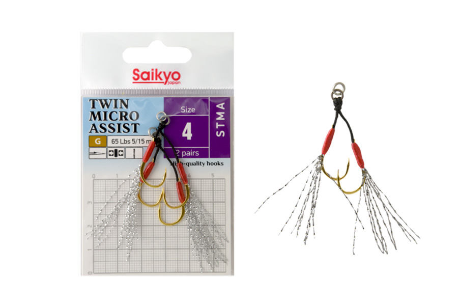 Крючки Saikyo TWIN MICRO ASSIST STMA №4 (2 пары)