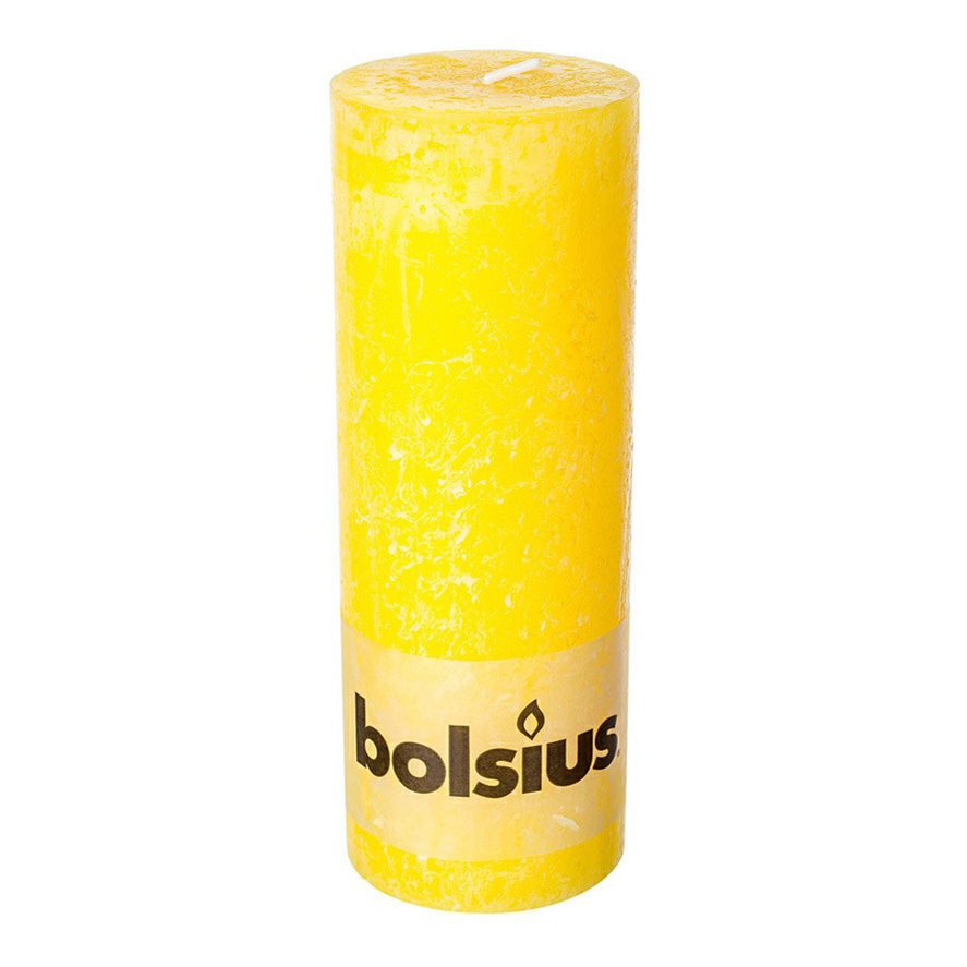 фото Свеча декоративная bolsius rustic shine 19 х 6,8 см солнечно- желтый