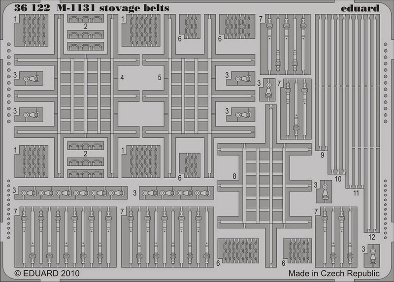 

Фототравление Eduard 36122 M-1131 stovage belts 1/35, Однотонный