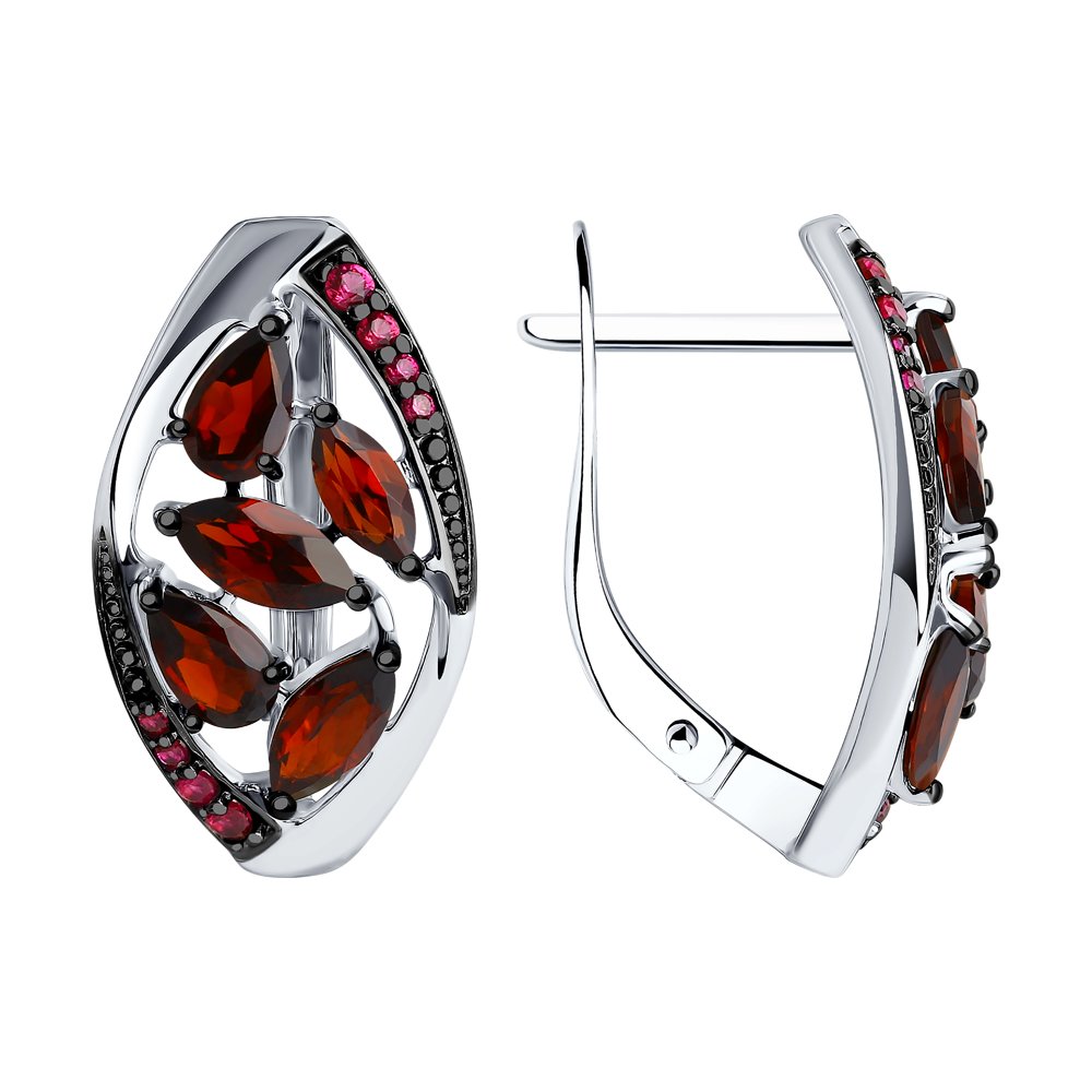 

Серьги женские из серебра SOKOLOV 92021500, корунд/гранат, 92021500