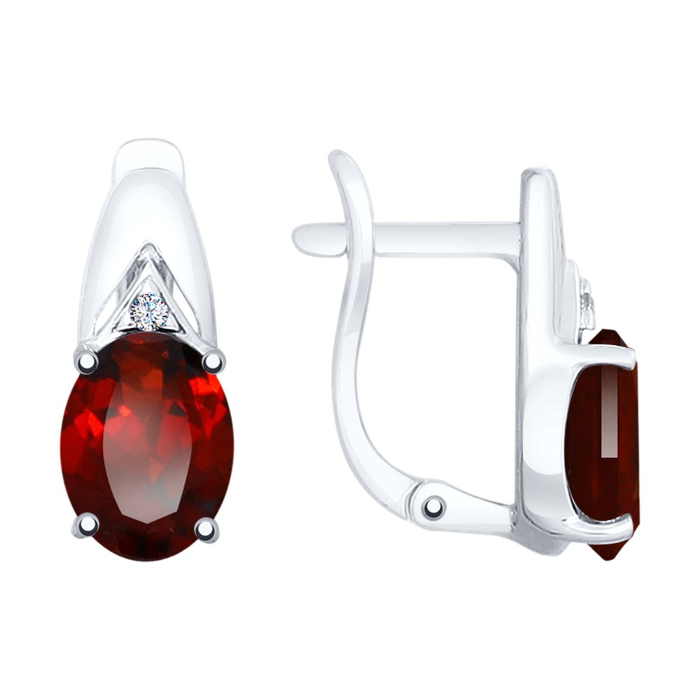 

Серьги из серебра SOKOLOV 92021693, гранат/фианит, 92021693