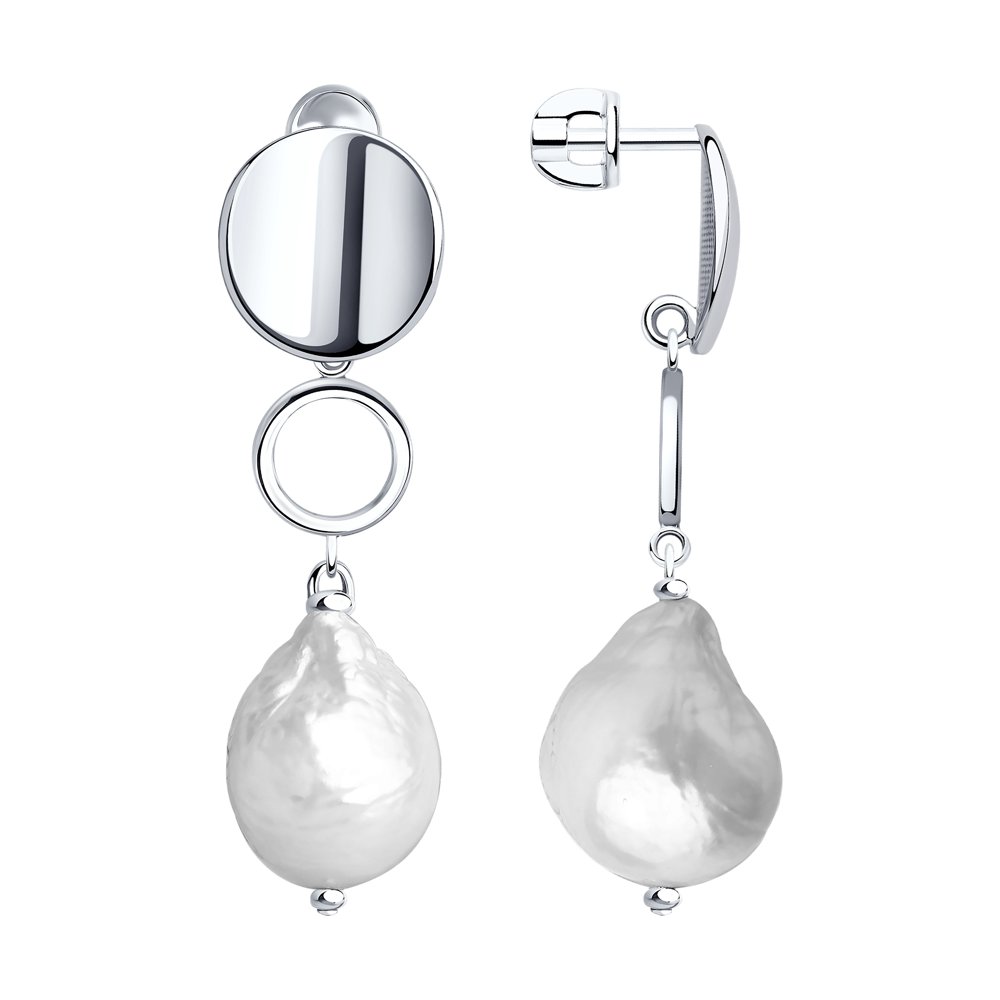 

Серьги женские из серебра SOKOLOV 92022141, жемчуг, 92022141