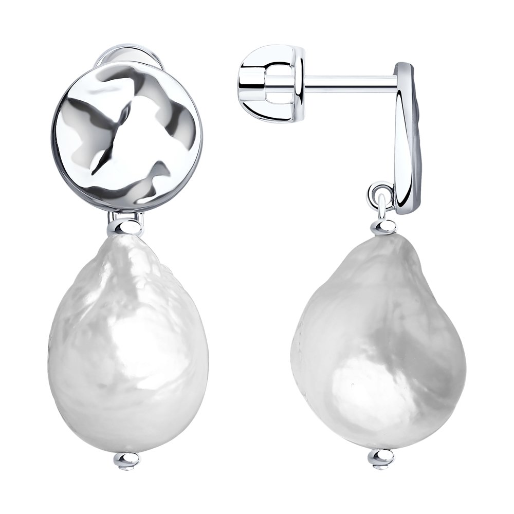 

Серьги женские из серебра SOKOLOV 92022146, жемчуг, 92022146
