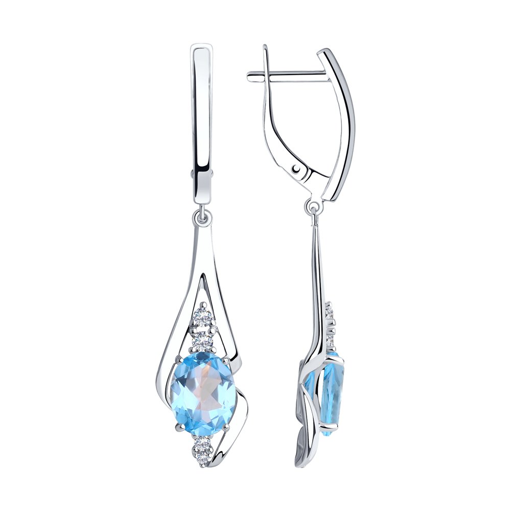 

Серьги из серебра SOKOLOV 92022252, топаз/фианит, 92022252