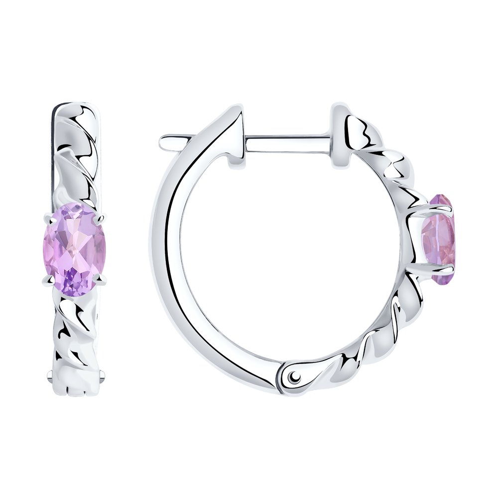 

Серьги женские из серебра SOKOLOV 92022282, аметист, 92022282