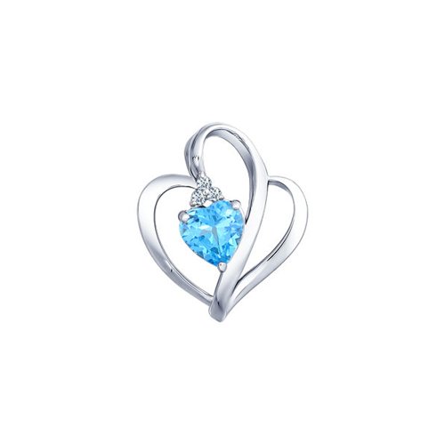 

Бегунок из серебра SOKOLOV 92030001, топаз/фианит, 92030001