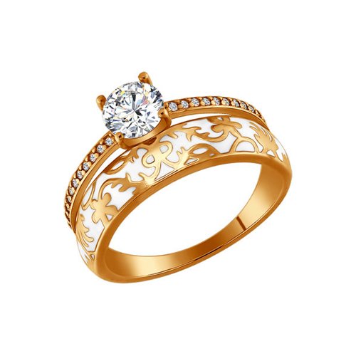 

Кольцо из серебра р. 18,5 SOKOLOV 93010322, фианит\эмаль, 93010322