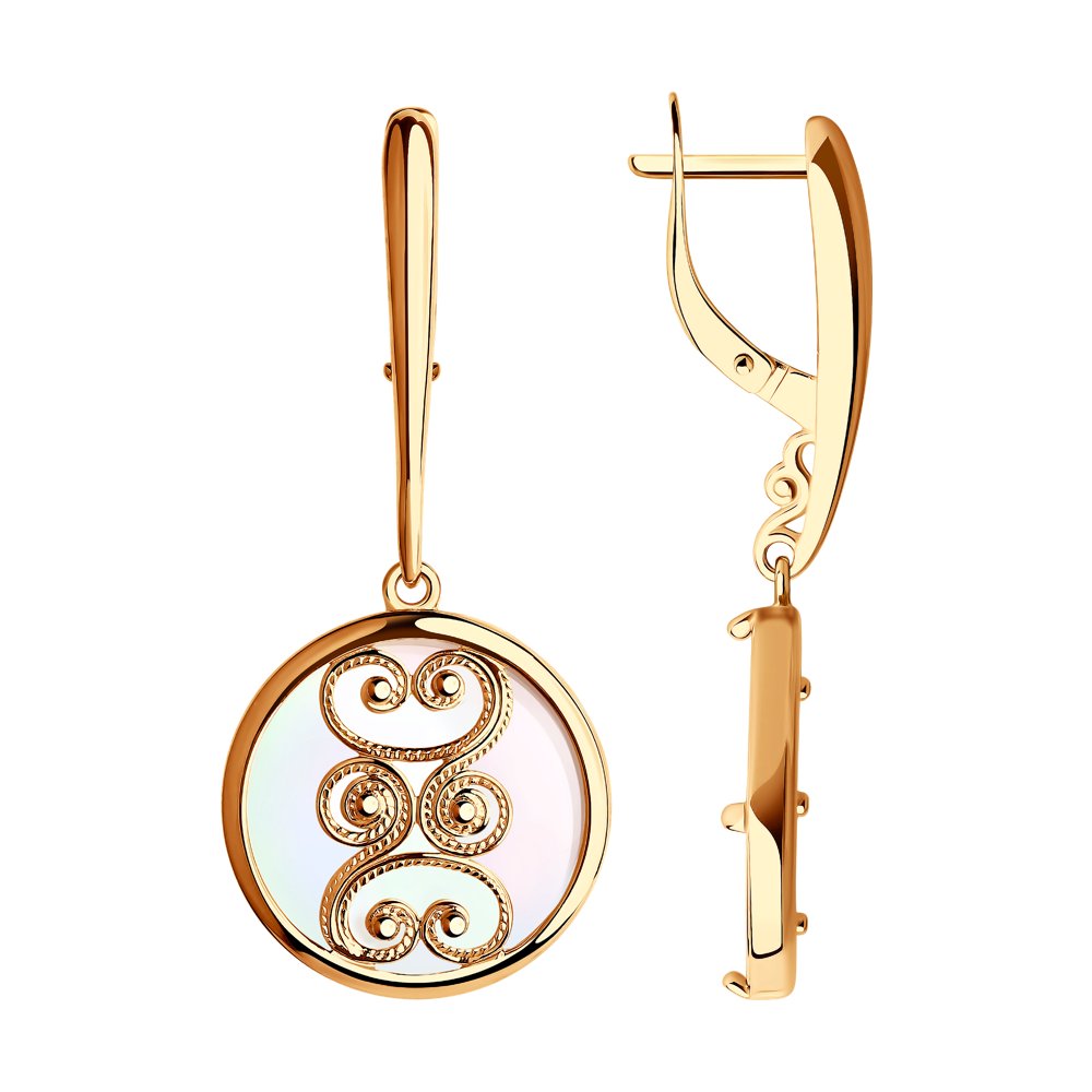 

Серьги подвески из серебра SOKOLOV 93020675, перламутр, 93020675