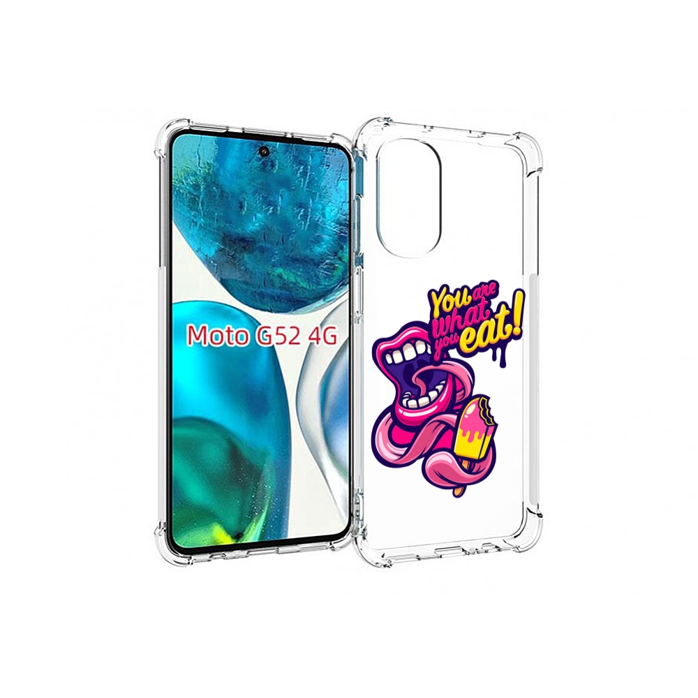 

Чехол MyPads ты-то-что-ты-ешь для Motorola Moto G82 / Moto G52, Прозрачный, Tocco