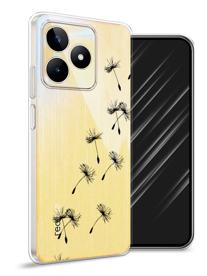 

Чехол Awog на Realme C53/C51/Note 50 "Летящие одуванчики", Черный, 2516050-1