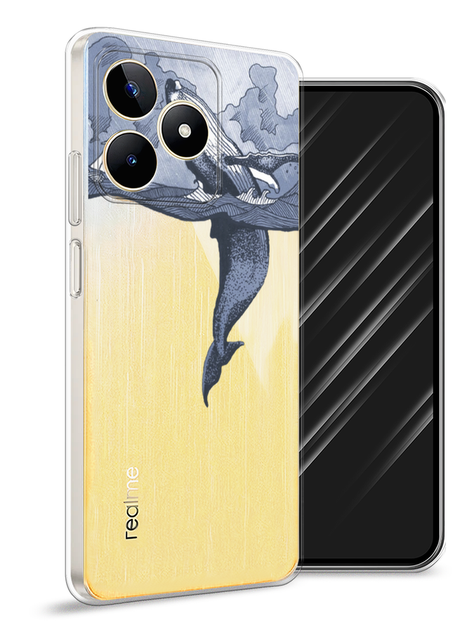 

Чехол Awog на Realme C53/C51/Note 50 "Два измерения", Голубой;черный;прозрачный, 2516050-1