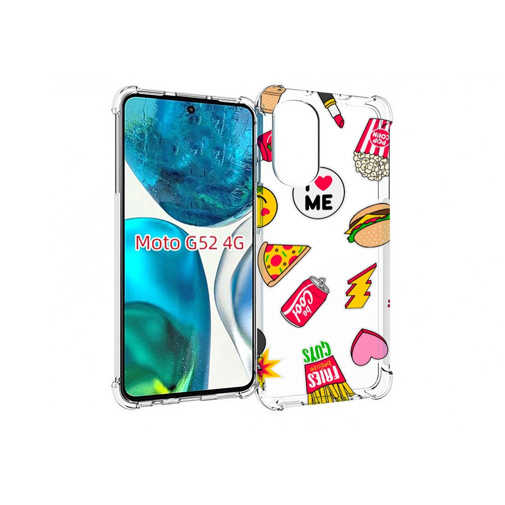 

Чехол MyPads фаст-фуд для Motorola Moto G82 / Moto G52, Прозрачный, Tocco