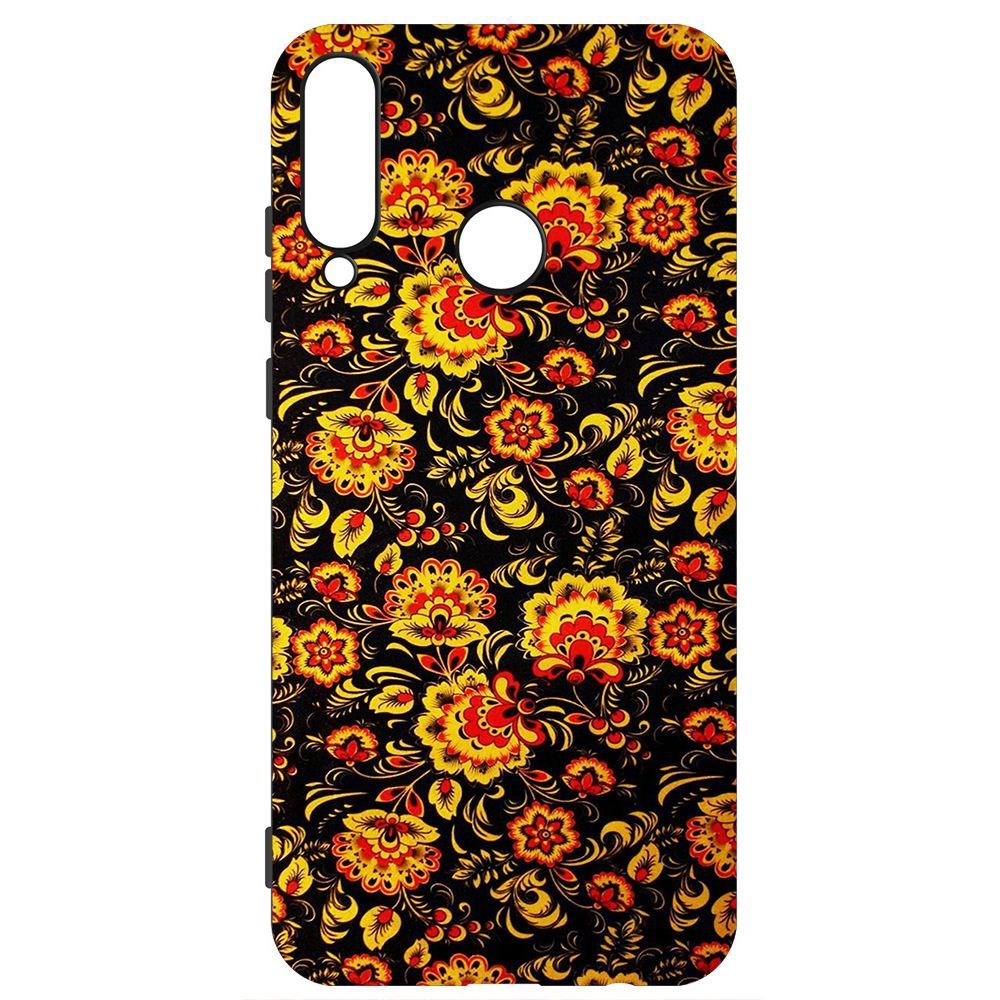 

Чехол-накладка Krutoff Soft Case Хохлома для Huawei Y6P, Черный