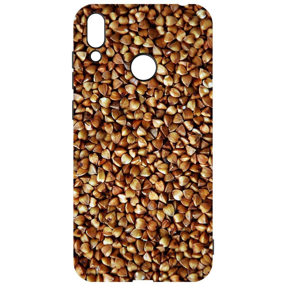

Чехол-накладка Krutoff Soft Case Гречка для Huawei Y7 (2019), Черный