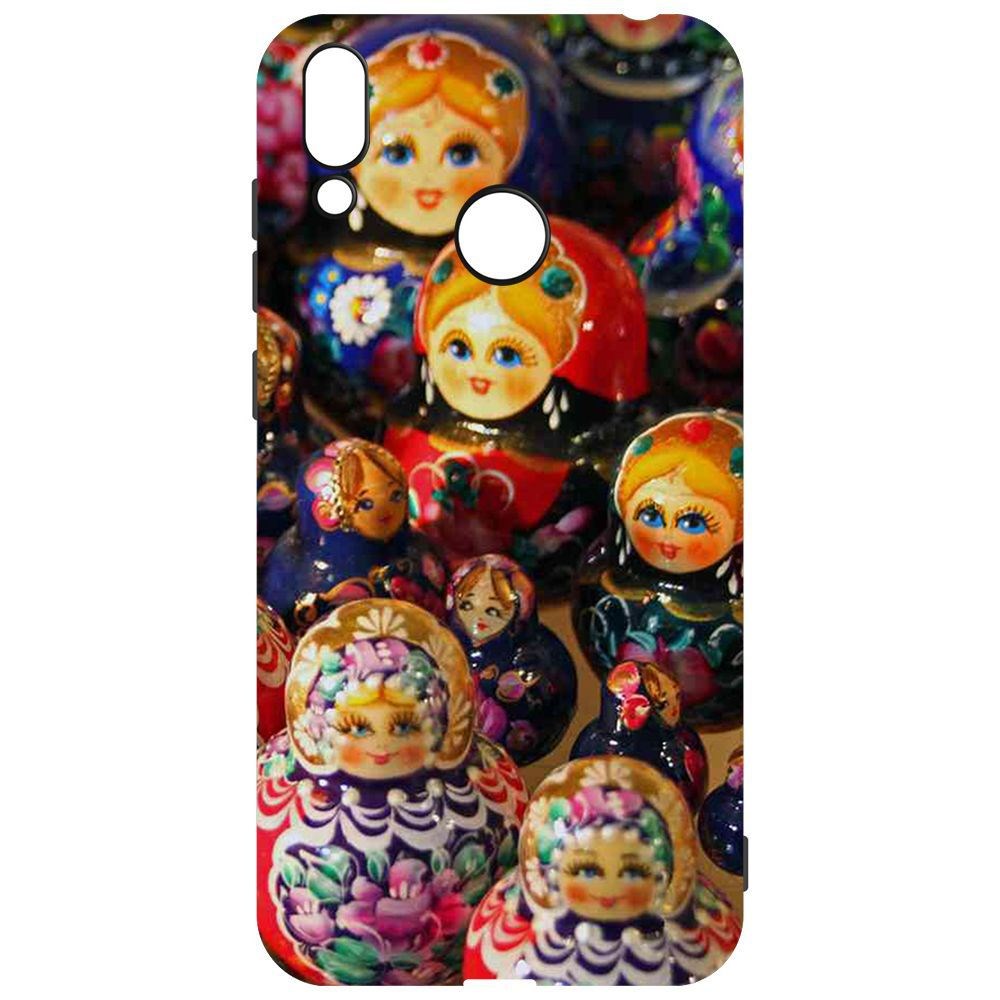 

Чехол-накладка Krutoff Soft Case Матрешка для Huawei Y7 (2019), Черный