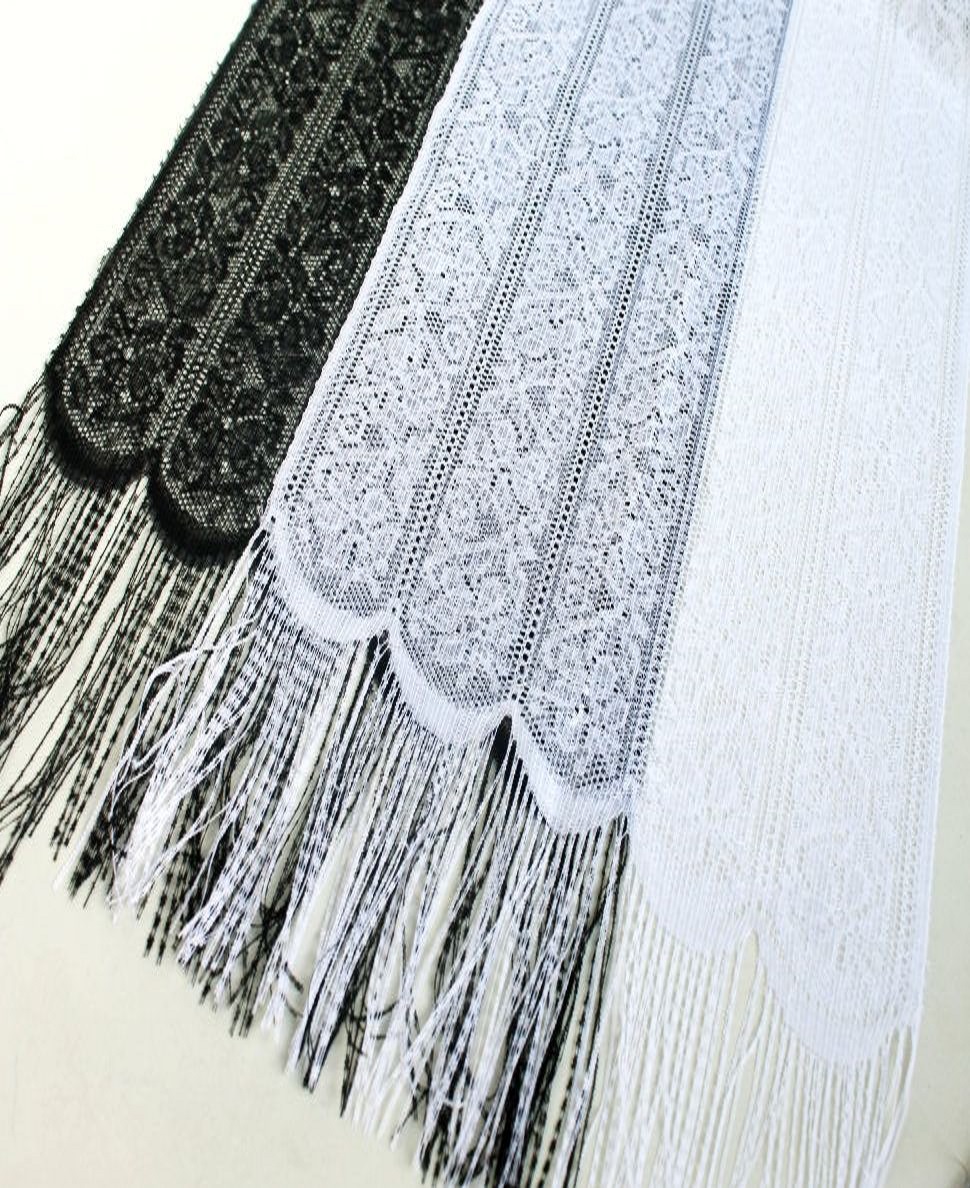 Комплект шарфов женский COSY белый/черный, 150х40 см
