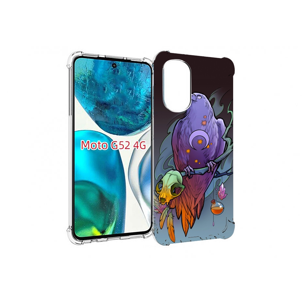 Чехол MyPads фиолетовый ворон на ветке для Motorola Moto G82 / Moto G52