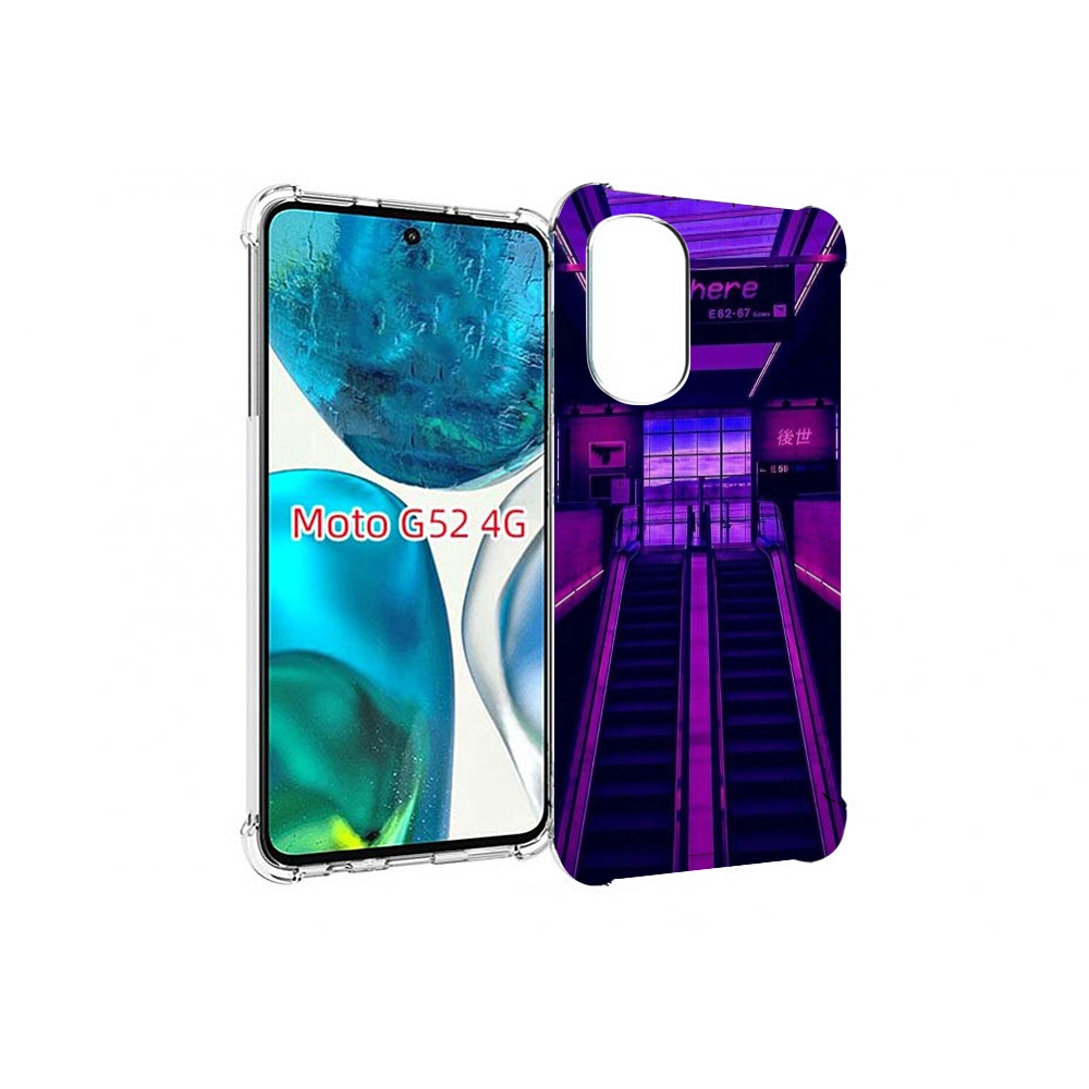 

Чехол MyPads фиолетовый эскалатор для Motorola Moto G82 / Moto G52, Прозрачный, Tocco