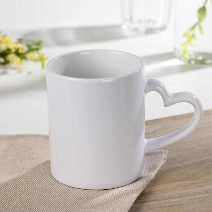 

Кружка Доляна керамическая под сублимацию "Лав стори", 320 мл, 12х8х9,5 см, белый