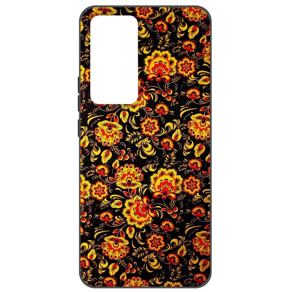 

Чехол-накладка Krutoff Soft Case Хохлома для Xiaomi 12T, Черный