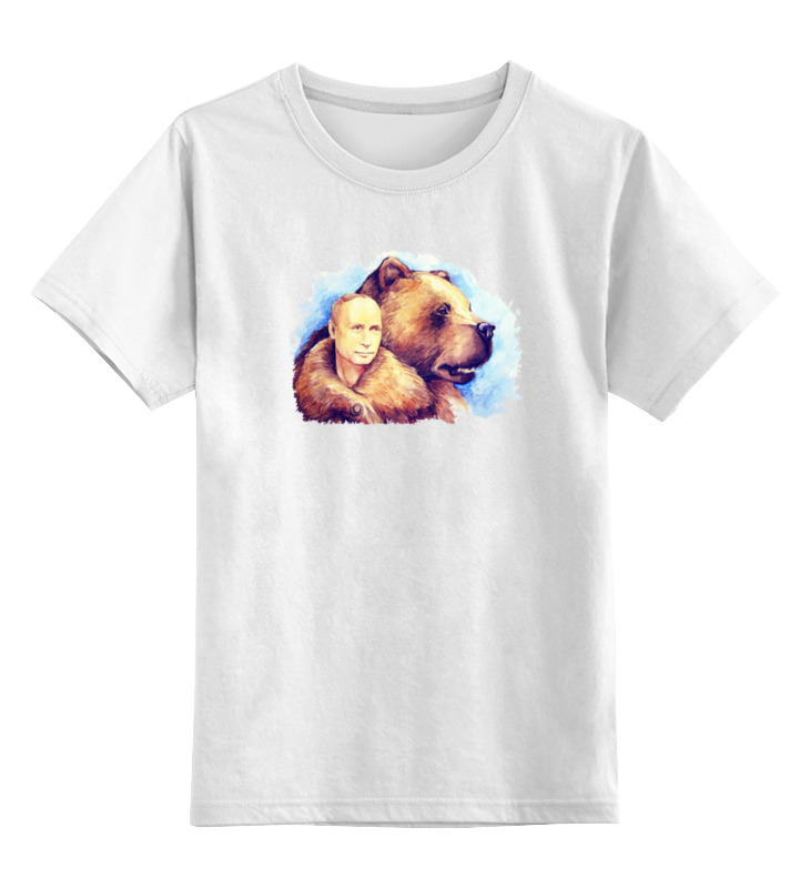 

Детская футболка классическая Printio Путин и российский медведь, р. 104, 0000000662471